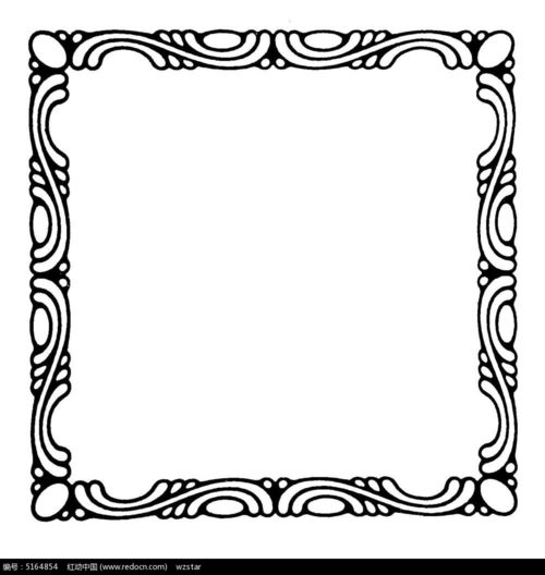 方形简单黑色花边设计EPS素材免费下载 红动网